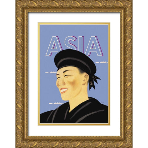 Japanese Sailor, 1935 Gold Ornate Wood Framed Art Print with Double Matting by McIntosh, Frank