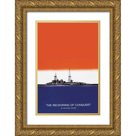 Defender of the Seas, 1935 Gold Ornate Wood Framed Art Print with Double Matting by McIntosh, Frank
