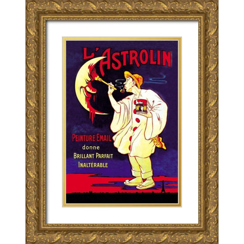 LAstrolin - Painting the Moon, 1907 Gold Ornate Wood Framed Art Print with Double Matting by Oge, Eugene