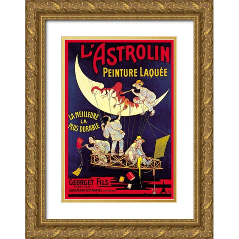 LAstrolin Peinture Laquee Gold Ornate Wood Framed Art Print with Double Matting by Oge, Eugene