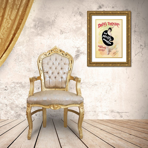 An Painters Model, 1895 Gold Ornate Wood Framed Art Print with Double Matting by Price, Julius Mendes