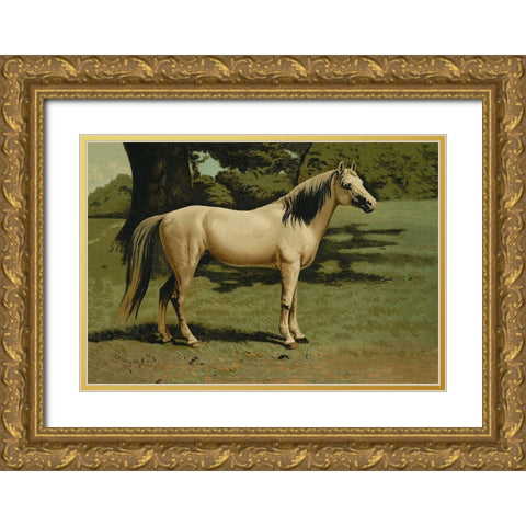 General Grants Charger, 1900 Gold Ornate Wood Framed Art Print with Double Matting by Sidney, Samuel