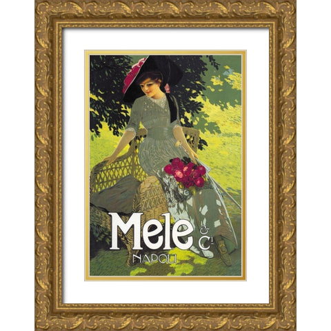 Lady in Green, 1914 Gold Ornate Wood Framed Art Print with Double Matting by Terzi, Aleardo