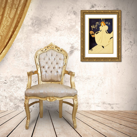 May Milton on Stage Gold Ornate Wood Framed Art Print with Double Matting by Toulouse-Lautrec, Henri