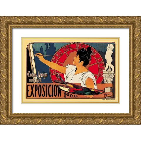 Centro de las Bellas Artes Exposicion 1900, 1900 Gold Ornate Wood Framed Art Print with Double Matting by Unknown
