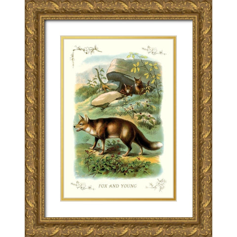 Fox and Young, 1900 Gold Ornate Wood Framed Art Print with Double Matting by Unknown