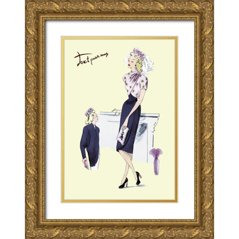 Style for your Special Day, 1947 Gold Ornate Wood Framed Art Print with Double Matting by Unknown