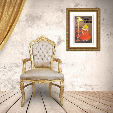 Le Petit Coquin Gold Ornate Wood Framed Art Print with Double Matting by Unknown