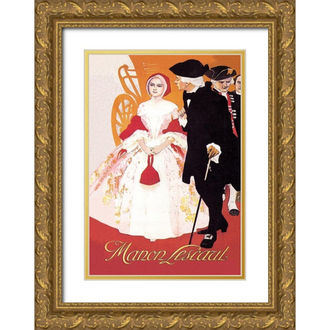 Manon Lescaut Gold Ornate Wood Framed Art Print with Double Matting by Unknown