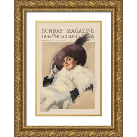 Sunday Magazine of the Philadelphia Press Gold Ornate Wood Framed Art Print with Double Matting by Unknown