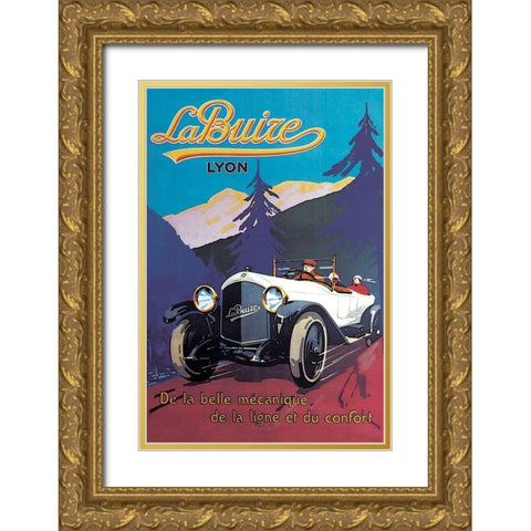 LaBuize Gold Ornate Wood Framed Art Print with Double Matting by Unknown
