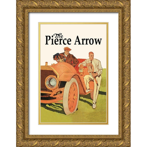 The Pierce-Arrow Gold Ornate Wood Framed Art Print with Double Matting by Unknown
