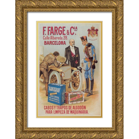 F. Farge Gold Ornate Wood Framed Art Print with Double Matting by Unknown