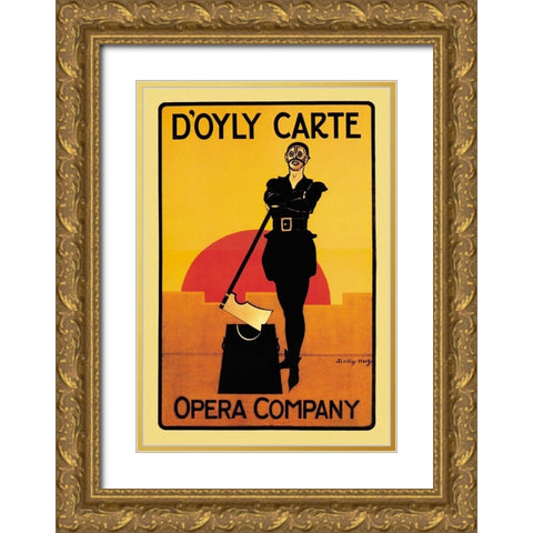 The Executioner: DOyly Carte Opera Company Gold Ornate Wood Framed Art Print with Double Matting by Unknown