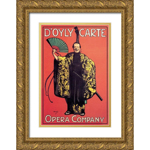 DOyly Carte Opera Company (Asian Costume) Gold Ornate Wood Framed Art Print with Double Matting by Unknown