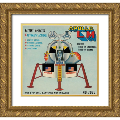 Apollo L-M (Lunar Module) Gold Ornate Wood Framed Art Print with Double Matting by Retrobot