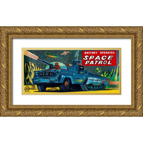 Space Patrol Gold Ornate Wood Framed Art Print with Double Matting by Retrobot