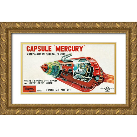 Capsule Mercury Gold Ornate Wood Framed Art Print with Double Matting by Retrobot
