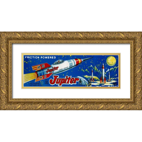 Friction Powered Jupiter M-5 Gold Ornate Wood Framed Art Print with Double Matting by Retrobot