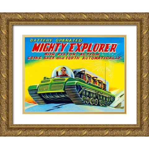 Mighty Explorer with Piston Action Gold Ornate Wood Framed Art Print with Double Matting by Retrobot