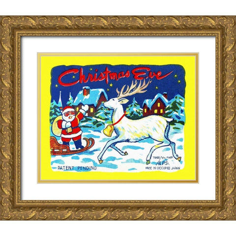 Christmas Eve Gold Ornate Wood Framed Art Print with Double Matting by Unknown