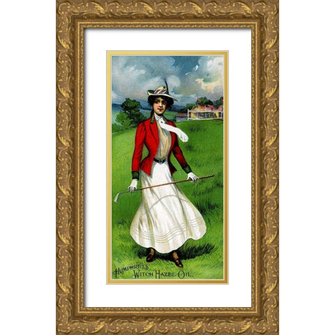 Humphreys Witch Hazel Oil Gold Ornate Wood Framed Art Print with Double Matting by Advertisement