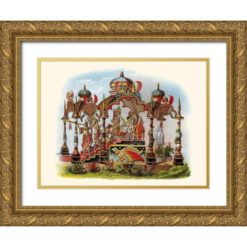 Knighthood - Mardi Gras Parade Float Design Gold Ornate Wood Framed Art Print with Double Matting by Unknown