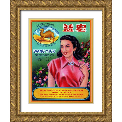 Wang Yick Fireworks Gold Ornate Wood Framed Art Print with Double Matting by Unknown