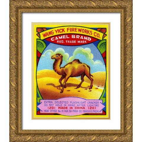 Wang Yick Fireworks Camel Brand Gold Ornate Wood Framed Art Print with Double Matting by Unknown