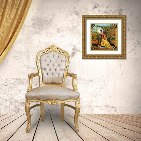 Affection Gold Ornate Wood Framed Art Print with Double Matting by Unknown