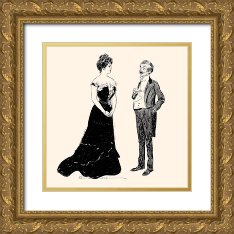 Yes, Dearest Gold Ornate Wood Framed Art Print with Double Matting by Gibson, Charles Dana