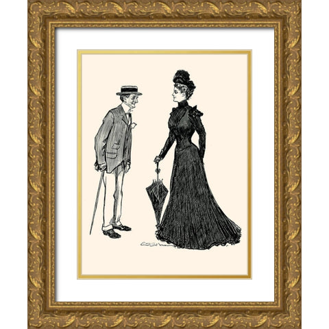 How Long Should I wear Mourning Gold Ornate Wood Framed Art Print with Double Matting by Gibson, Charles Dana