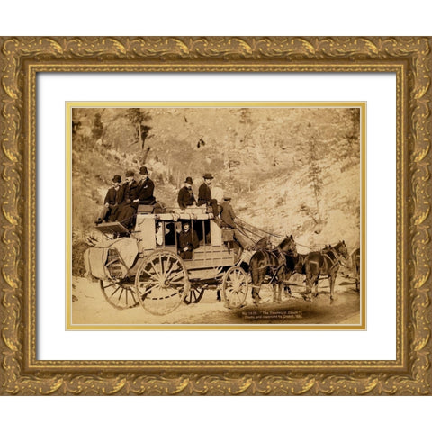 Deadwood Coach Gold Ornate Wood Framed Art Print with Double Matting by Grabill, John C.H.