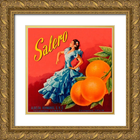 Salero Gold Ornate Wood Framed Art Print with Double Matting by Ortega