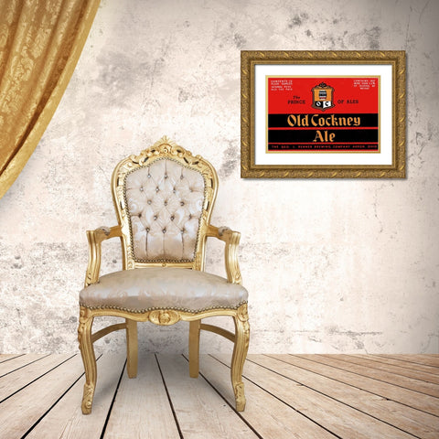 Old Cockney Ale Gold Ornate Wood Framed Art Print with Double Matting by Vintage Booze Labels