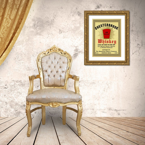 Chesterbrook Whiskey Gold Ornate Wood Framed Art Print with Double Matting by Vintage Booze Labels