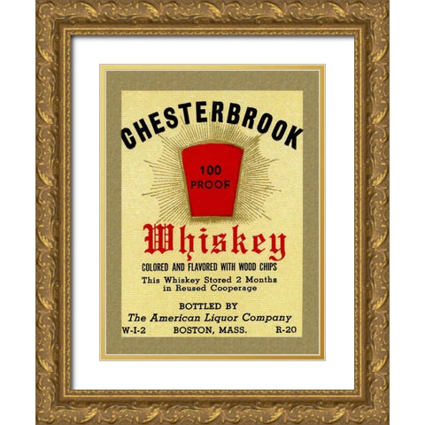 Chesterbrook Whiskey Gold Ornate Wood Framed Art Print with Double Matting by Vintage Booze Labels