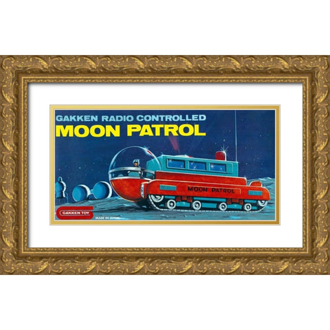 Moon Patrol Gold Ornate Wood Framed Art Print with Double Matting by Retrotrans