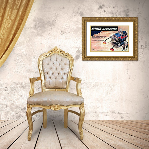 Moon-Detector Gold Ornate Wood Framed Art Print with Double Matting by Retrotrans