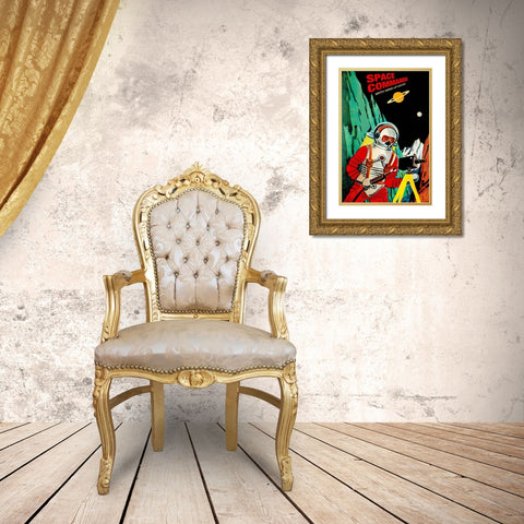 Space Commando Gold Ornate Wood Framed Art Print with Double Matting by Retrobot