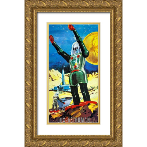 Dux Astroman Gold Ornate Wood Framed Art Print with Double Matting by Retrobot