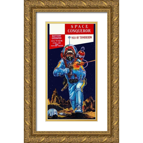 Space Conqueror Gold Ornate Wood Framed Art Print with Double Matting by Retrobot