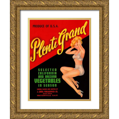 Plenti Grand Gold Ornate Wood Framed Art Print with Double Matting by Retrolabel