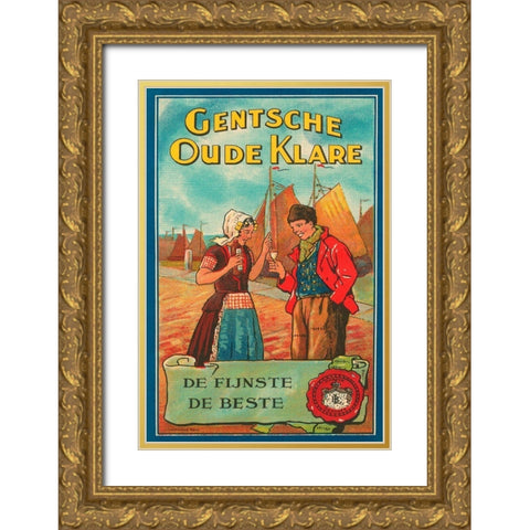 Gentsche Oude Klare Gold Ornate Wood Framed Art Print with Double Matting by Retrolabel