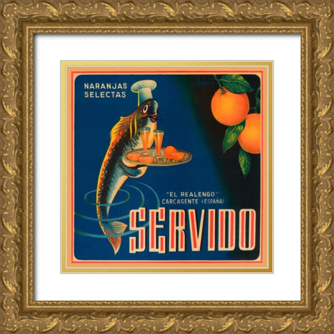 Servido Selected Oranges Gold Ornate Wood Framed Art Print with Double Matting by Retrolabel
