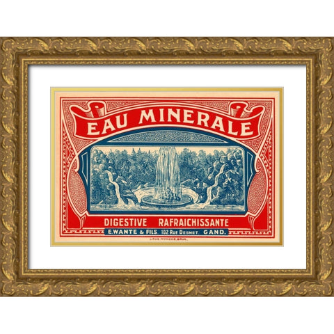 Eau Minerale Gold Ornate Wood Framed Art Print with Double Matting by Retrolabel