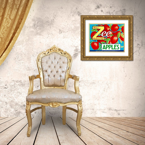 Zee Apples Gold Ornate Wood Framed Art Print with Double Matting by Retrolabel