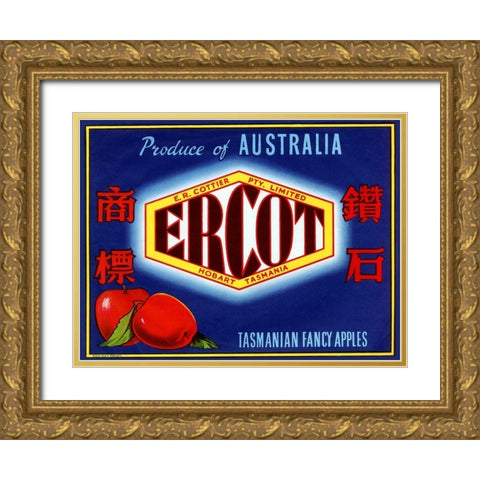 Ercot Gold Ornate Wood Framed Art Print with Double Matting by Retrolabel