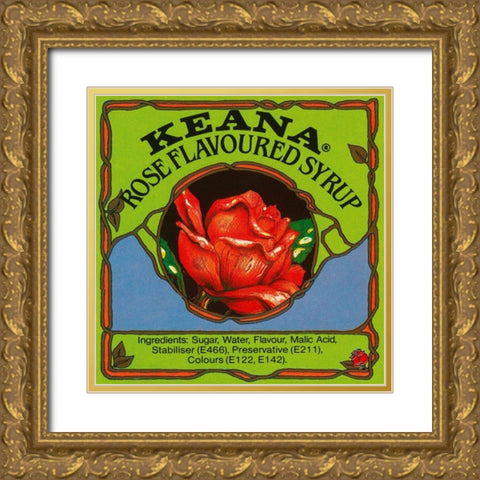 Keana Rose Flavoured Syrup Gold Ornate Wood Framed Art Print with Double Matting by Retrolabel