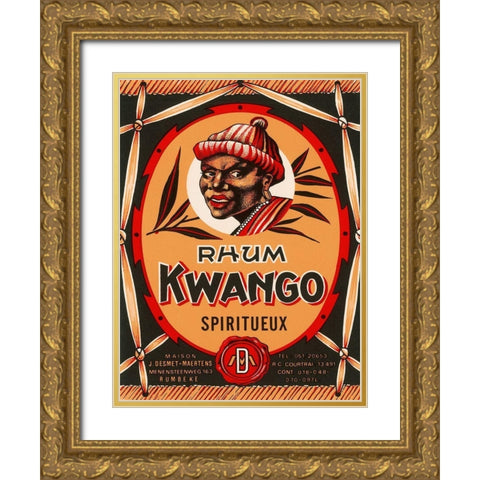 Rhum Kwango Gold Ornate Wood Framed Art Print with Double Matting by Retrolabel